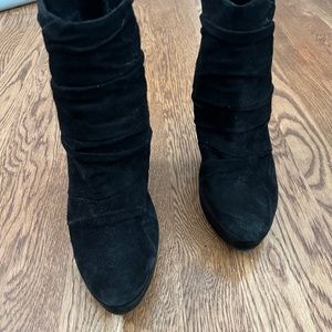 Black velvet booties